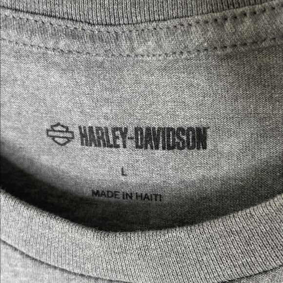 Harley-Davidson Gray and Orange Short Sleeve Tee womens size large - Picture 2 of 4